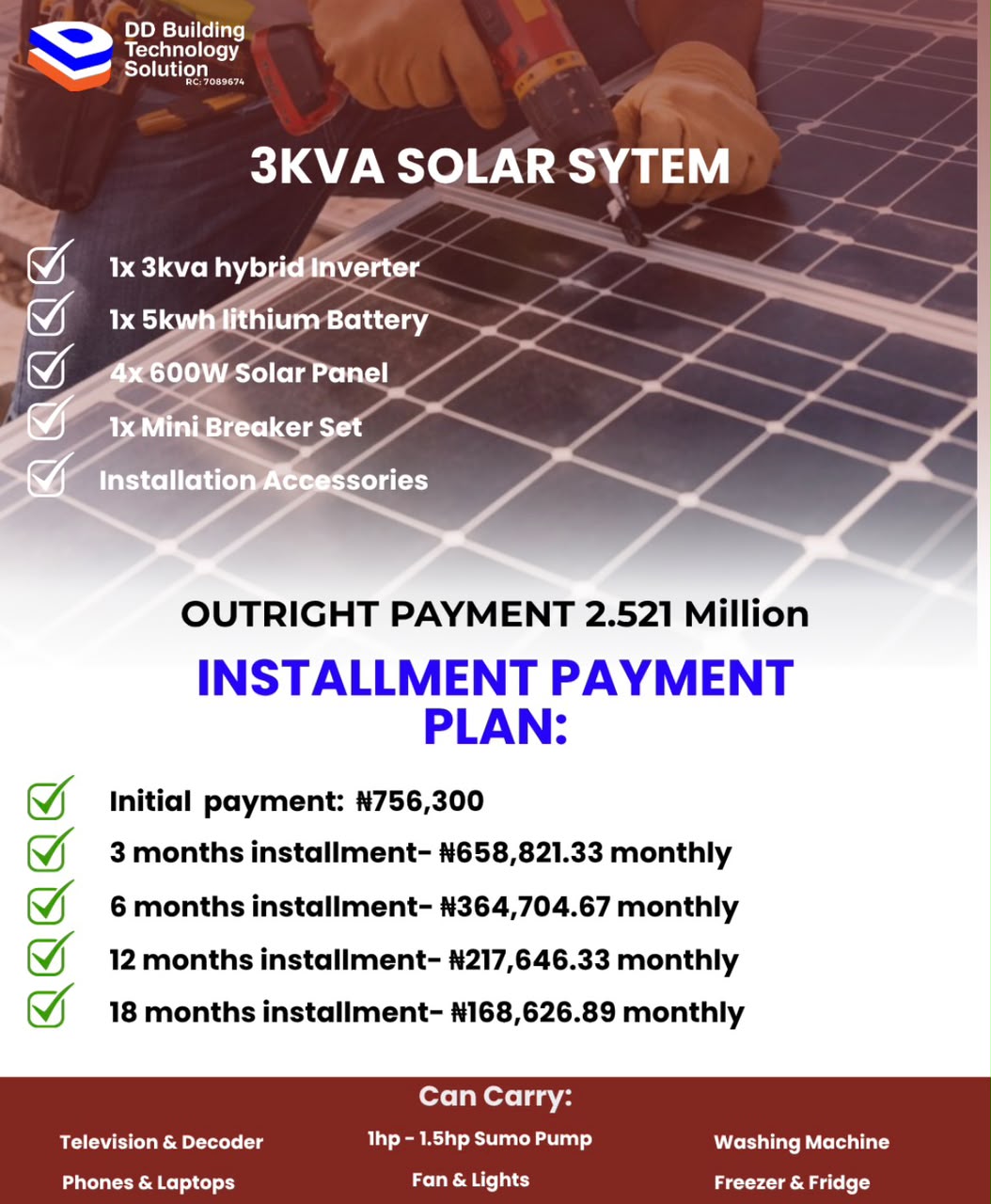3kVA solar package