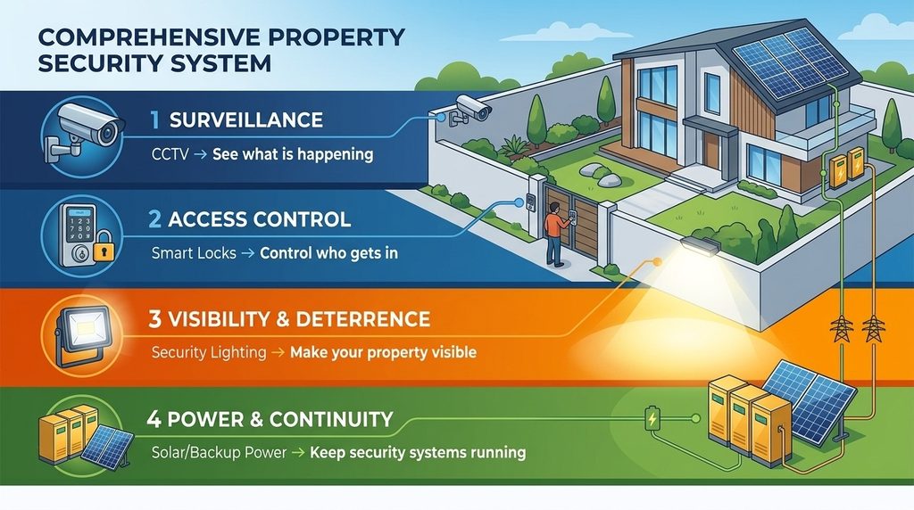 Four layers of home security in Nigeria: surveillance, access control, visibility and power continuity