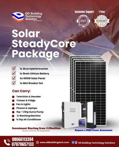 3kva Solar Inverter Package with 1 Lithium Battery & 4 Solar Panels