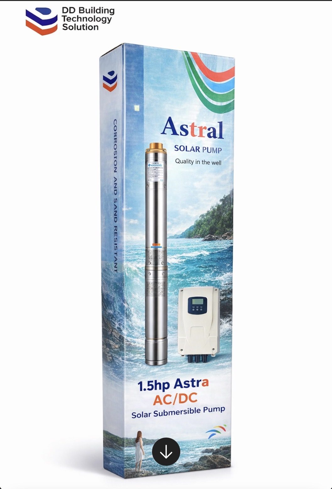 1.5HP Astra AC/DC Solar Submersible Pump