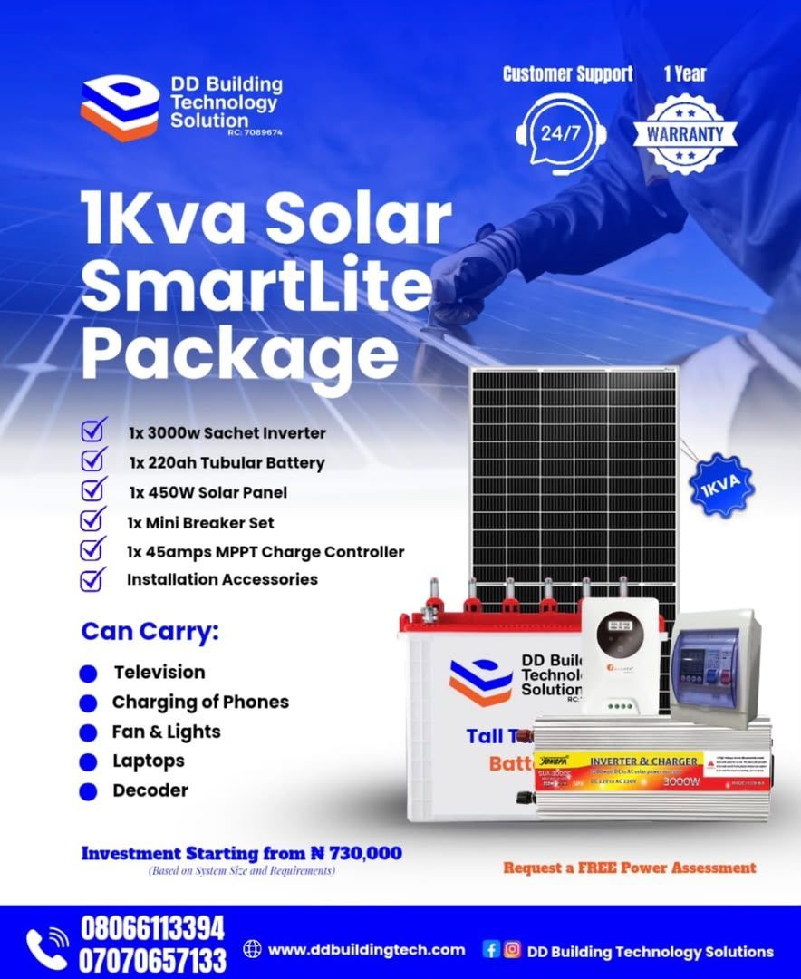 1kva Solar SmartLite Package