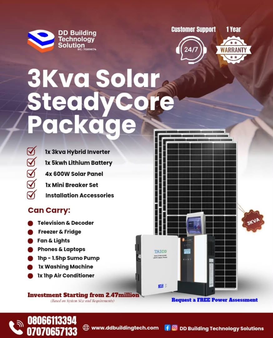 3kva Solar SteadyCore Package