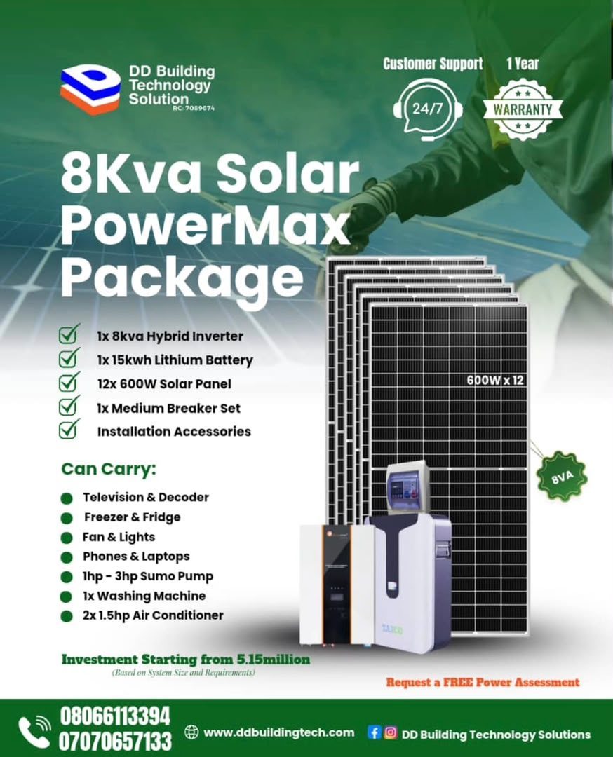 8kva Solar PowerMax Package