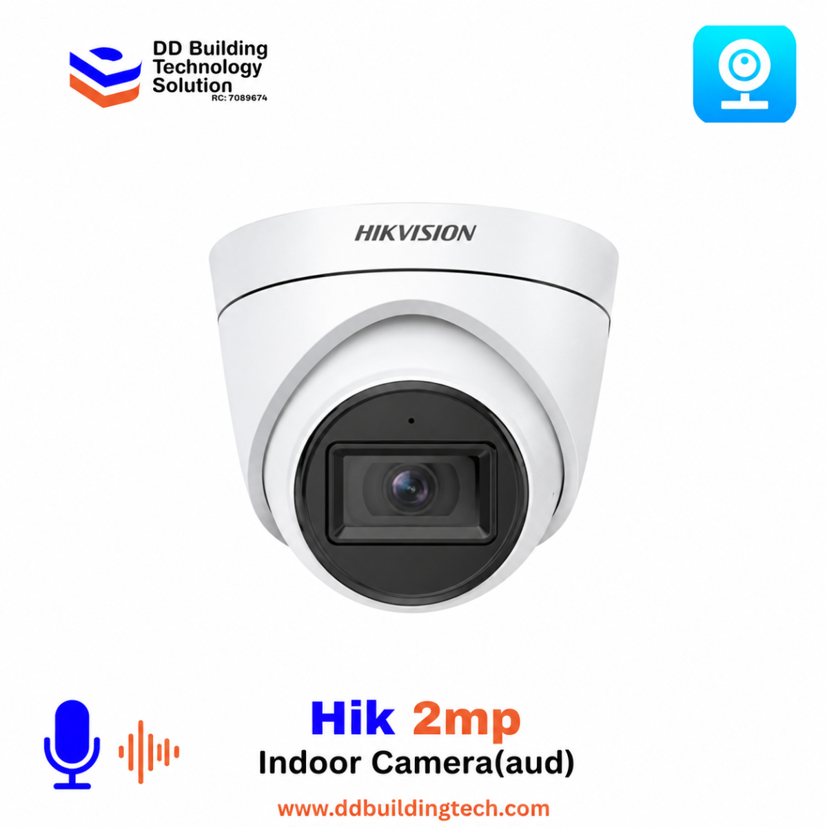HIK 2mp Indoor Analog Camera (aud)