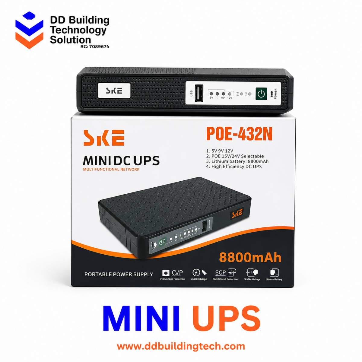 Mini UPS (POE-432N | 8800mAh)