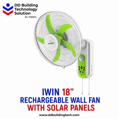 IWIN 18" Rechargeable Wall Fan with Solar Panels