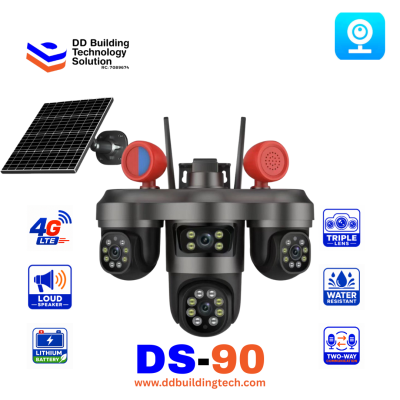 4G V380 Triple Lens Solar PTZ Camera (DS-90)