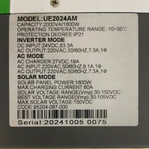 2kva /1600w 24v Taico Transformer based Hybrid Inverter - Image 2