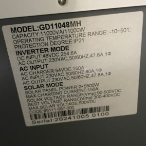 11kva 48v TAICO Veil.Max GD11048MH Hybrid Solar Inverter – High-Performance Off-Grid Power Solution - Image 2